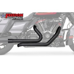 Collecteur d’échappement noir Freedom Performance Tuck & Under avec échangeur 736068 Ligne pour Touring