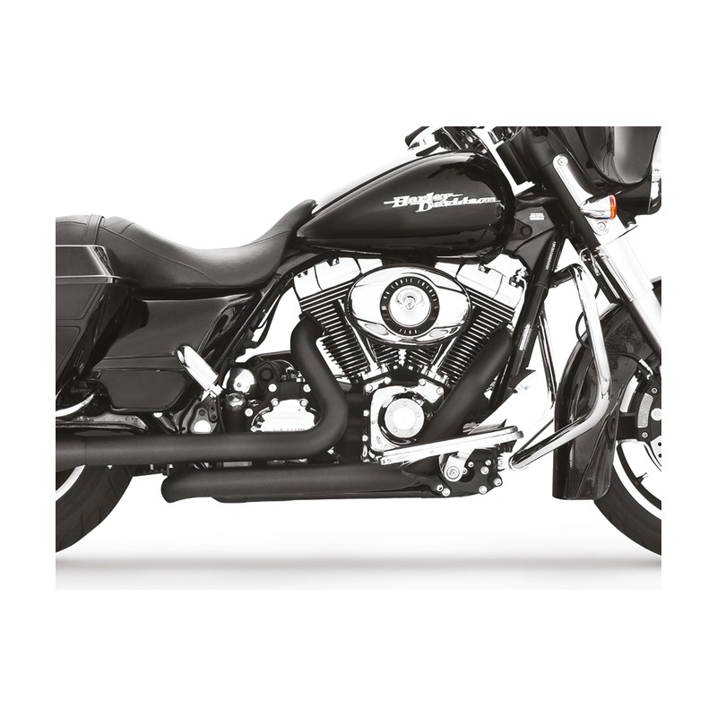 Collecteur d’échappement noir Freedom Performance Tuck & Under 735711 Silencieux pour Touring