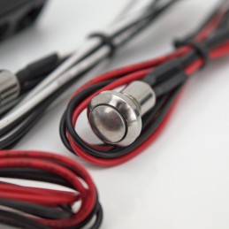 Commodo de guidon custom chromé avec trois boutons, 44mm de large 371043 Guidons