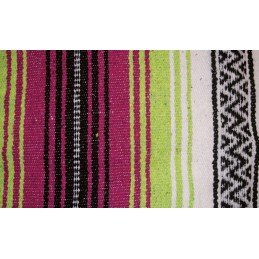 Couverture mexicaine rose, vert pomme et blanc 755304 Couvertures mexicaines