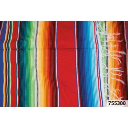 Couverture mexicaine rouge poncho 755300 Couvertures mexicaines