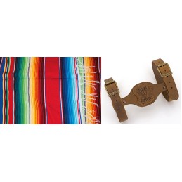 Couverture mexicaine rouge poncho avec support en cuir marron 755312 Couvertures mexicaines