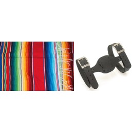 Couverture mexicaine rouge poncho avec support en cuir noir 755307 Couvertures mexicaines