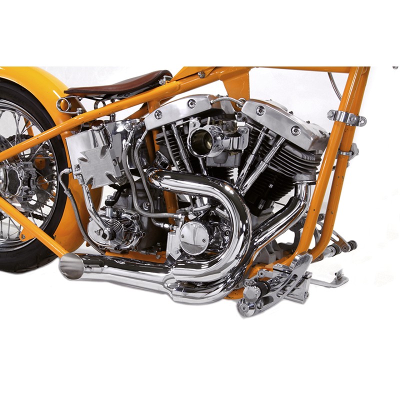 Echappement 2 en 1 chromé 789411 Ligne pour Shovelhead