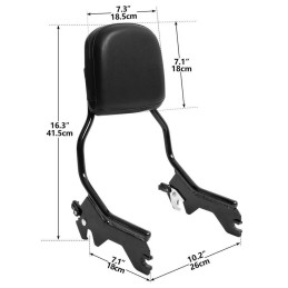 Sissy bar monobloc amovible noir pour Softail Deluxe, Heritage, Slim, Street Bob et Standard 775427 Sissy Bars et kits de fix...