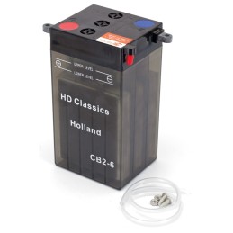 Batterie 6 Volts type CB2-6, boîtier transparent, Samwel OEM 66006-29F 742393 Batteries classiques pour Harley-Davidson