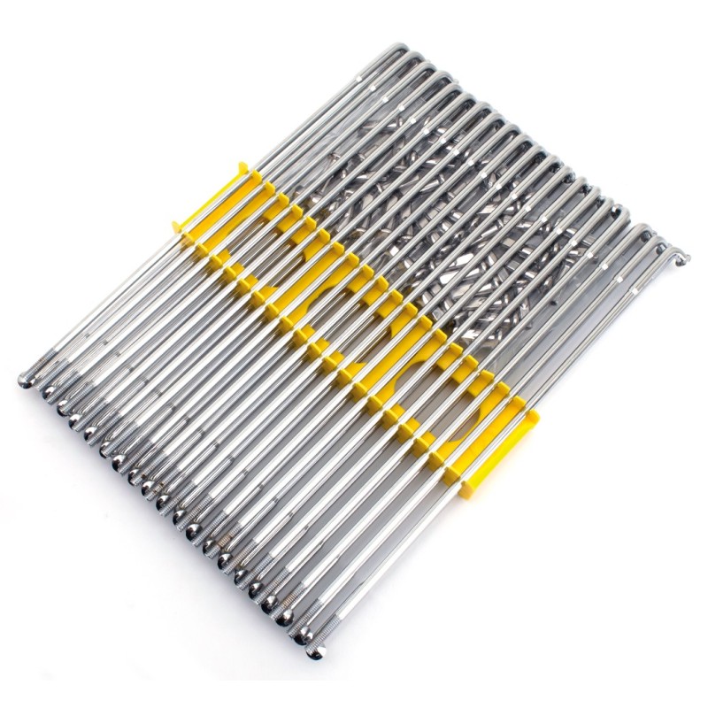 Jeu de 40 rayons chromés 21" pour moyeu large, rayonnage jusqu'à 2004 141116 Rayons
