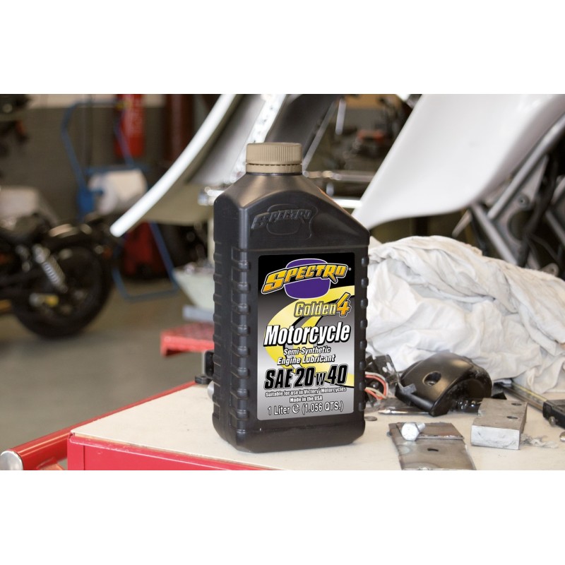 Huile semi-synthétique Heavy Duty Golden SAE 20 w 40 de Spectro USA pour Indian et Victory 745064 Huile Spectro USA