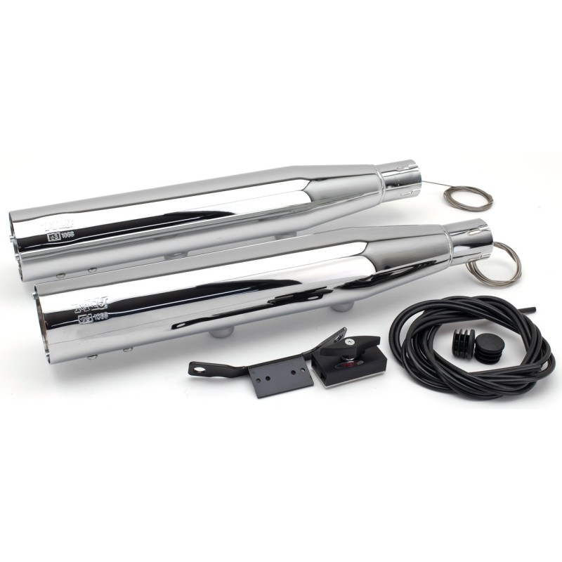 Silencieux d’échappement MCJ réglables homologués chromés 789761 Echappements MCJ Réglables Homologués