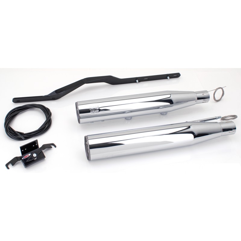 Silencieux d’échappement MCJ réglables homologués chromés 749901 Echappements MCJ Réglables Homologués