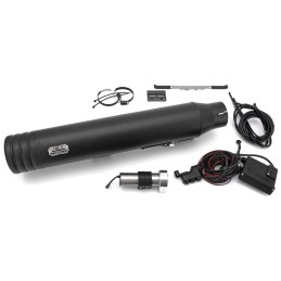 Silencieux d’échappement MCJ noir réglable homologué Euro 5+ pour Softail M8 791105 Echappements MCJ Réglables Homologués
