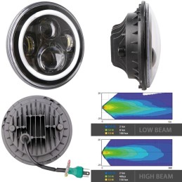 Optique Wrangler Halo 7" LED 747154 Optiques de phare