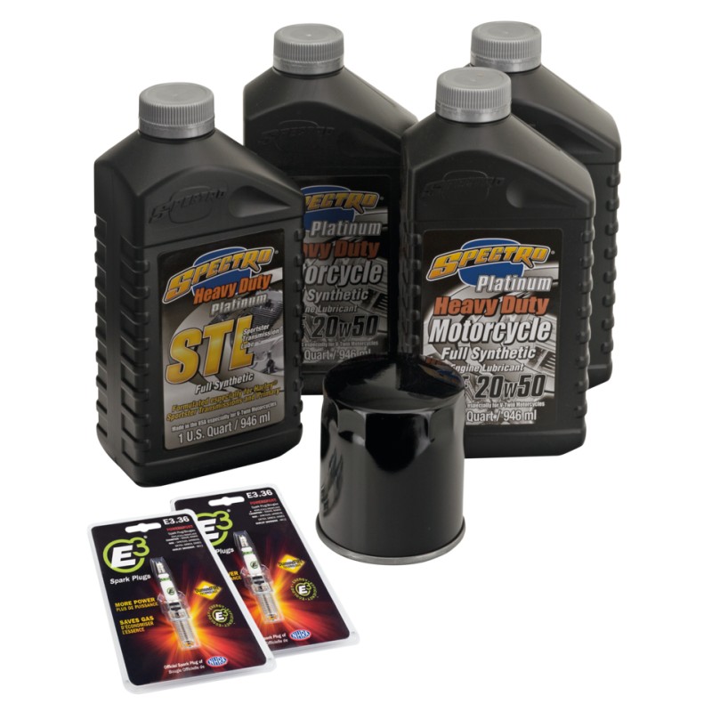 Kit vidange moteur, boite et primaire Platinum Spectro USA avec bougies et filtre noir 780681 Kits Vidanges Spectro USA