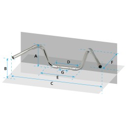 Guidon GTS 1" 1/4 pour risers de 1 pouce de diamètre 096790 Pièces pour Harley-Davidson
