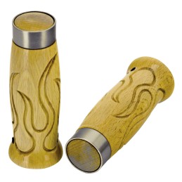 Poignées de guidon en bois Carpenters style flamme bandes satinées 743807 Poignées