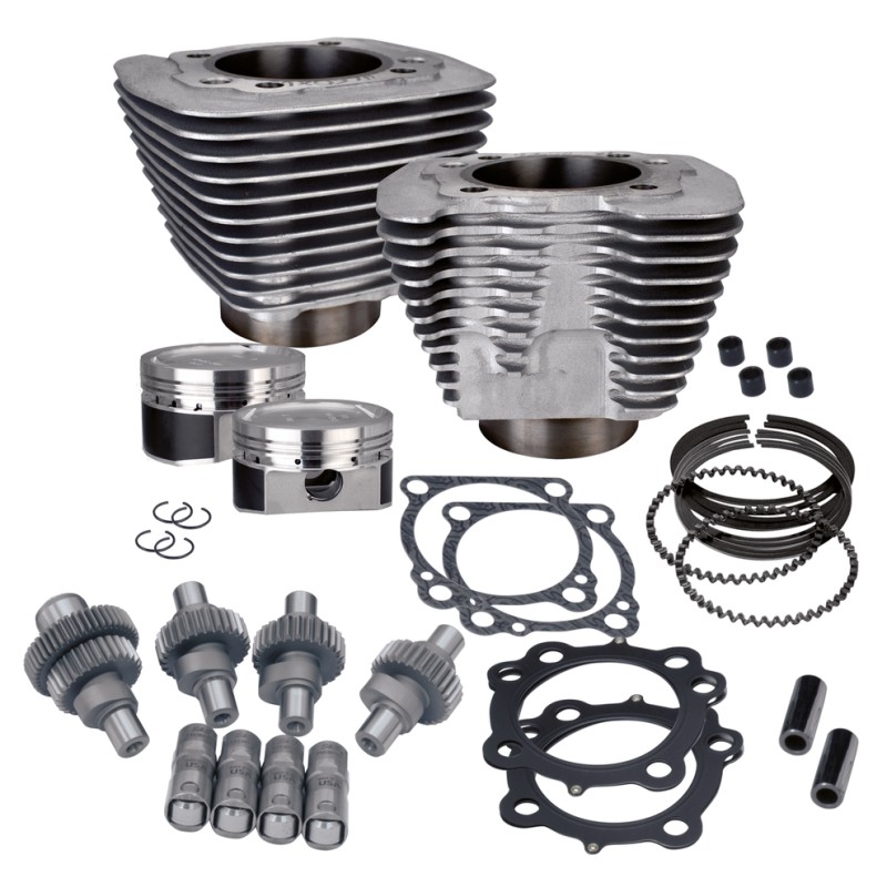 KIT S&S HOOLIGAN 883 à 1200 pour Sportster 2000-2021 finition argent S&S 910-0700 782380 Kits Hot Set Up S&S