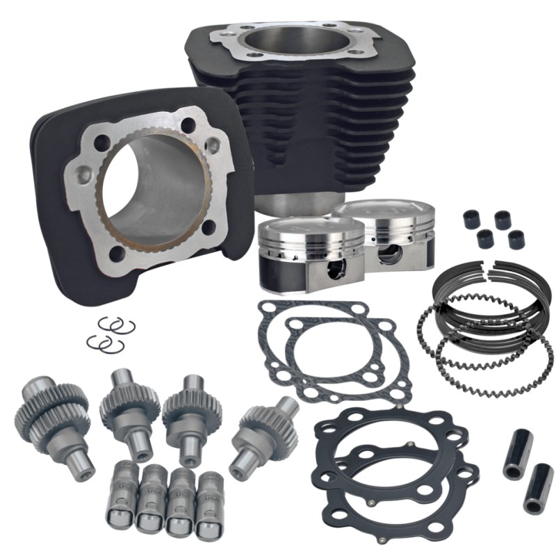 Kit S&S Hooligan 883 à 1200 pour Sportster 2000-2021 noir S&S 910-0699 782379 Kits Hot Set Up S&S