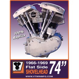 Plaque métal avec moteur Early Shovelhead 789736 Plaques métal avec moteurs Harley-Davidson
