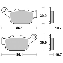 Plaquettes de frein arrière SBS Excel Sinter Street OEM 42385-98Y 231801 Plaquettes de frein arrière pour étrier d'origine