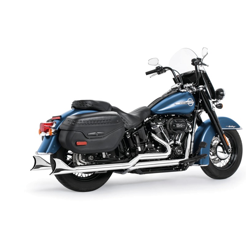 Pots Freedom Performance Sharktail True Duals Chromés, 33" 737251 Ligne pour Softail Milwaukee Eight
