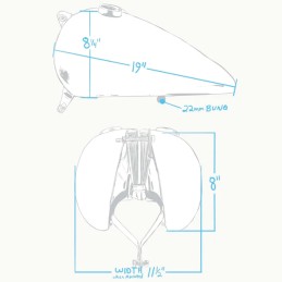 Réservoir étroit style WR LowBro Customs 790225 Réservoirs d'essence