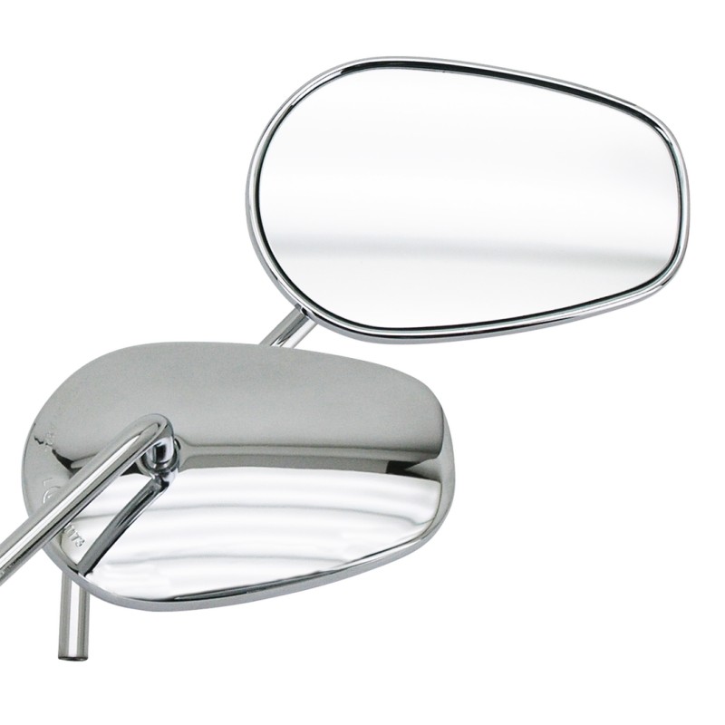 Rétroviseurs chromés Zodiac SIDEWINDER pour Harley-Davidson 270827 Rétroviseurs