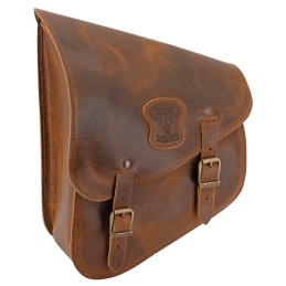 Sacoche de bras oscillant Ranger en cuir marron avec boucles laiton 756977 Sacoches pour Softail