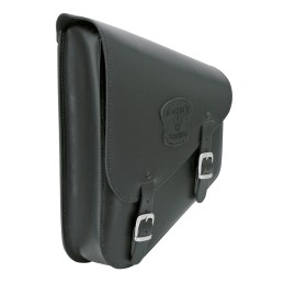 Sacoche de bras oscillant style étroite en cuir noir avec boucles mates 756973 Sacoches pour Softail