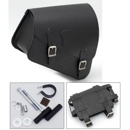 Sacoche de cadre avec réserve d'essence, en cuir noir avec des boucles mates 757017 Sacoches pour Sportster