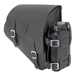 Sacoche de cadre en cuir noir avec support de bidon de réserve, boucles mates 757016 Sacoches pour Sportster