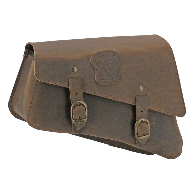 Sacoche latérale Ranger en cuir marron avec boucles cuivre 756980 Sacoches pour Sportster