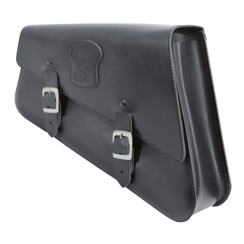Sacoche latérale Texas Leather noire avec boucles mattes 756981 Sacoches pour Sportster
