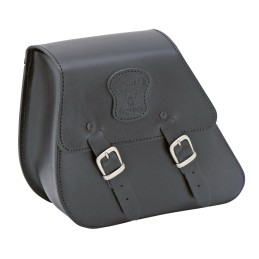 Sacoche Texas Leather de bras oscillant cuir noir avec boucles mates 756982 Sacoches pour Dyna