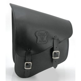 Sacoche Texas Leather de bras oscillant cuir noir avec boucles mates et sangles courtes 756994 Sacoches pour Softail
