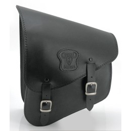Sacoche Texas Leather de bras oscillant en cuir noir, pré équipée pour support bidon 756962 Sacoches pour Softail