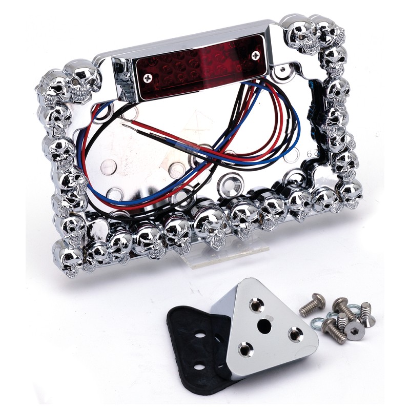 Support de plaque SKULL MANIAC avec feu LED 160705 Supports feux arrière et plaque