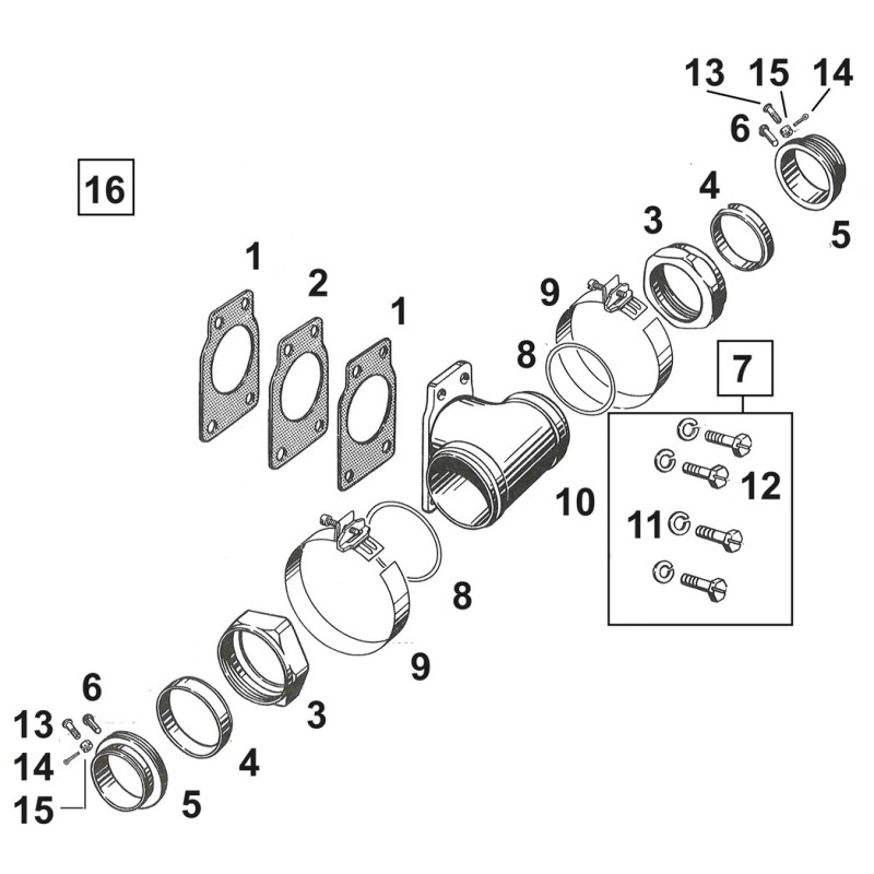 Pieces de pipe d'admission pour knucklehead & panhead 758865