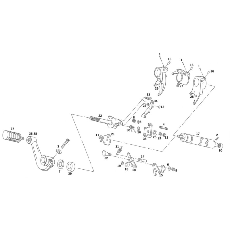 Pieces de selection de boite pour 1991-2003 sportster 760999