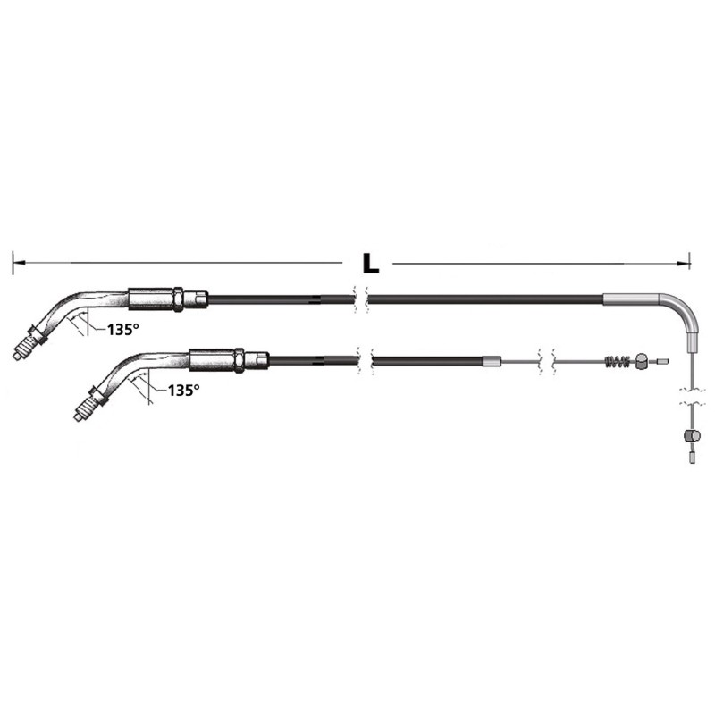 Cables de tirage pour premiers carburateurs hsr42 et hsr 45 et 1986-1995 tirage filete 114557