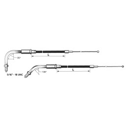 T02 - cable de tirage et de retour 1981-1989 big twin & 1981-1985 sportster 114210