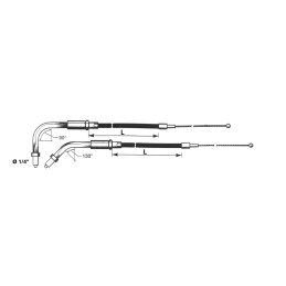 T04 - cable de tirage et de retour 1996-2015 softail, 1996-2017 dyna, 1996-2001 touring a carburateur & 2007 au present sport...