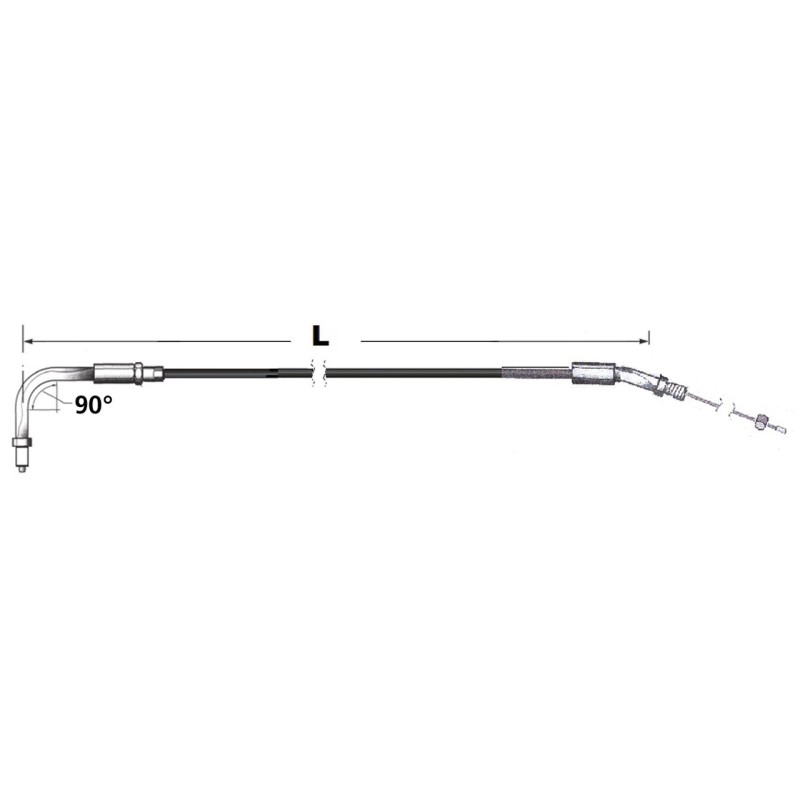 T17 - cables de tirage pour carburateur mikuni hs40 et 1996 au present tirage a cables clipses 232037