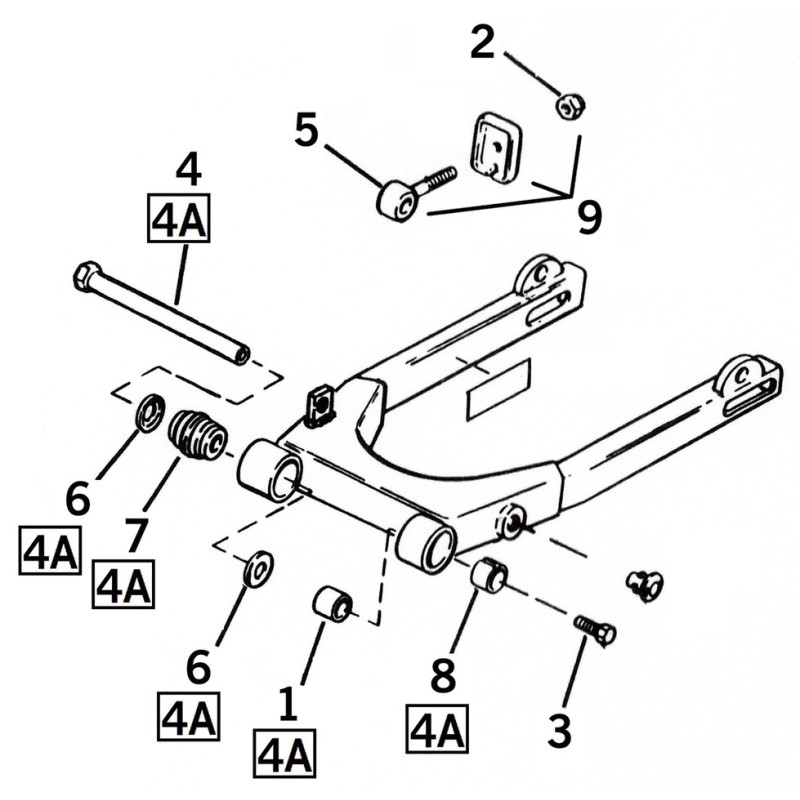 Pieces de bras oscillant pour sportster 1982-2003 723082