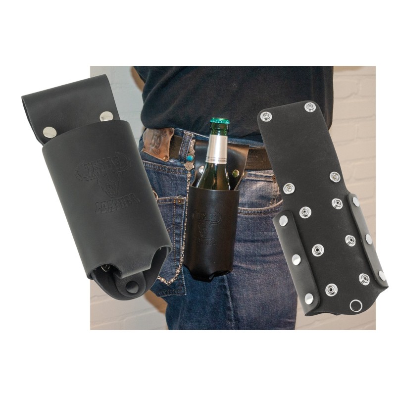 Porte bouteille & canette texas leather can 757047