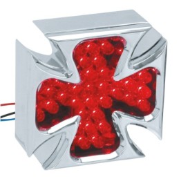 Feu arriere led chrome usine en aluminum croix de malte 160603