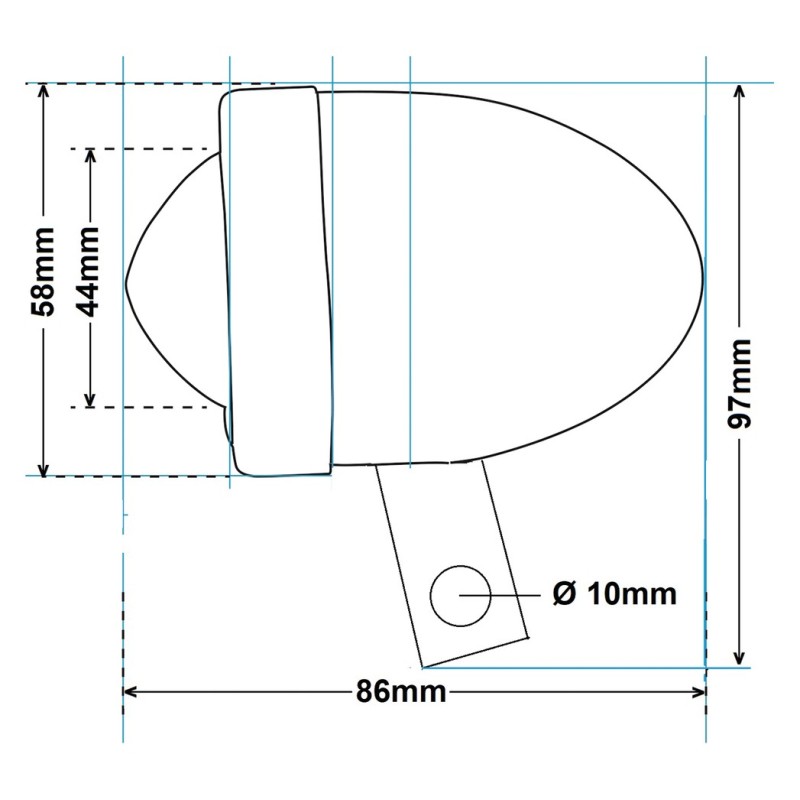 Feux cartouche avec equerre de fixation 162082