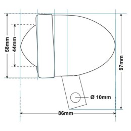 Feux cartouche avec equerre de fixation 162090