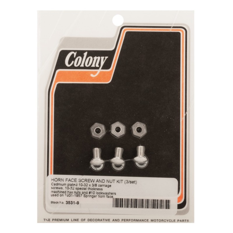 Kit vis face et ecrou colony pour trompette springer 781325