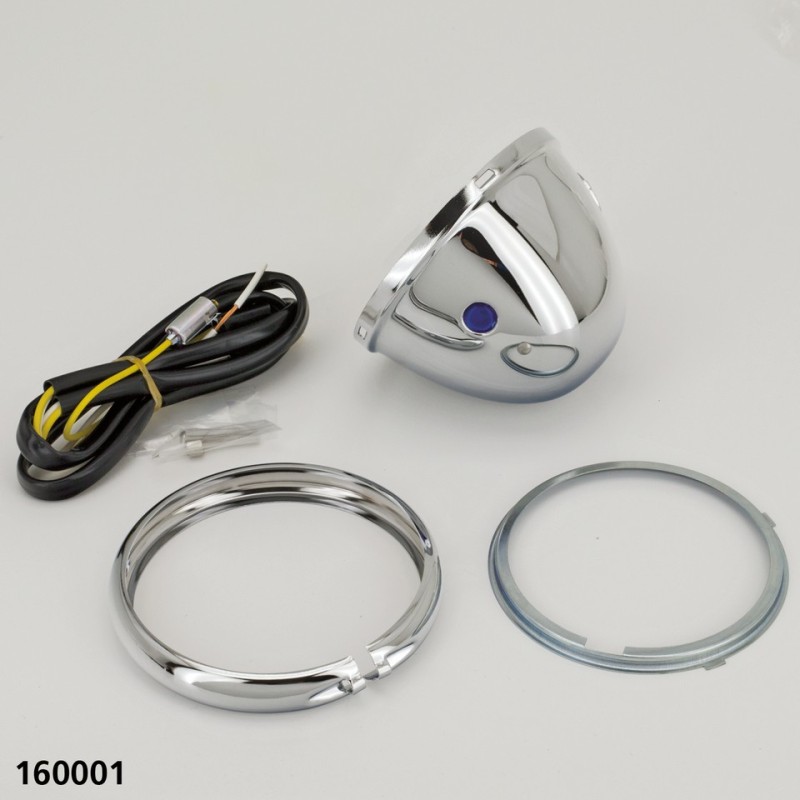 Mini phare 4 1/2" homologue cee chrome 160001