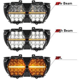 Phare a led nid d'abeille road glide 770730